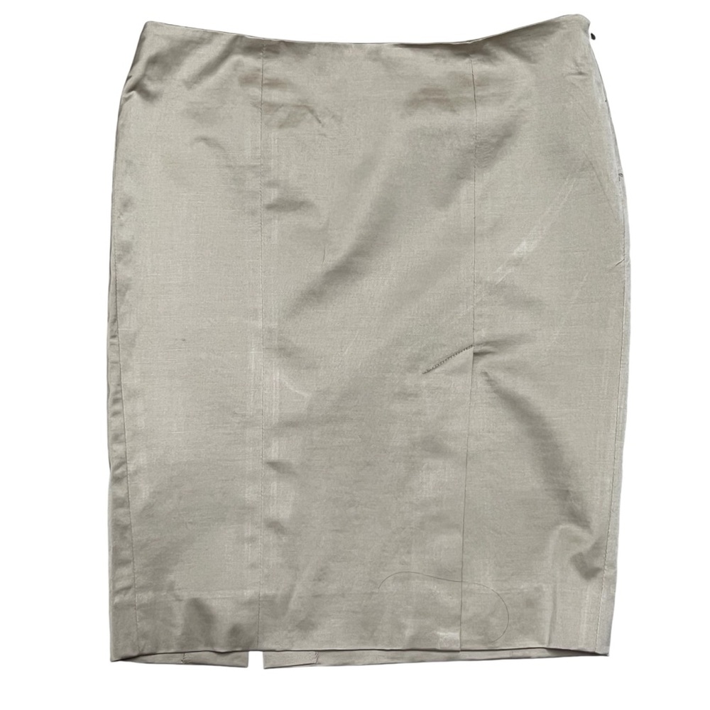 Bebe High Sheen Khaki Pencil Skirt Size 6